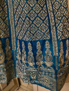 Blue &amp; Gold Embroidered Dress