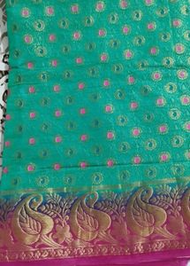 Green &amp; Pink Silk Saree
