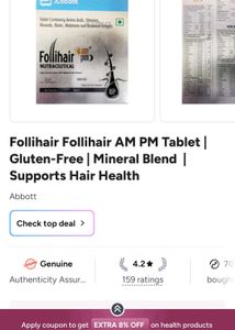 Follihair AM, PM Nutraceutical Tablets