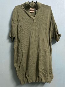 Olive Green Knit T-Shirt