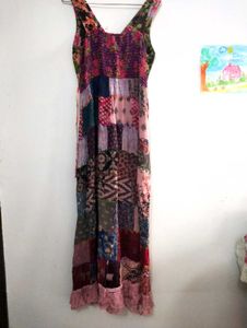 Cottagecore Dress Embroidered Maxi