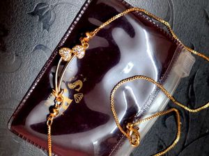 golden heart chain with diamonds💗🥰
