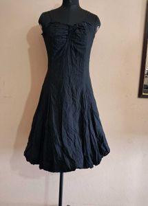 Black Ruched Mini Dress