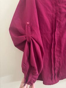 Maroon Button-Down Top
