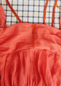 UNUSED Orange beaded Party-wear Top