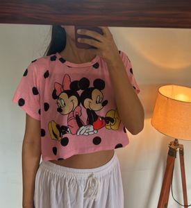 Cute Mickey Mouse Print Top 💕🌸