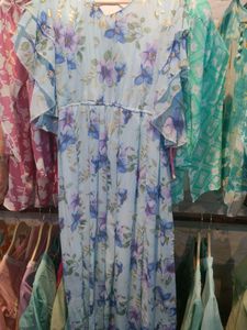 Floral Print Dress,Xl Size Only One Pc Avl.