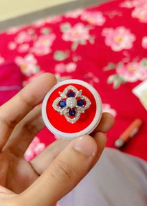 Blue & Silver Floral Ring