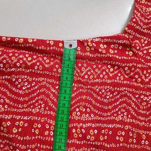 Red Printed Kurta