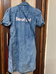 Denim Dress with Bag