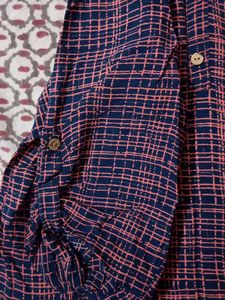 Blue &amp; Pink Plaid Button-Up Tunic