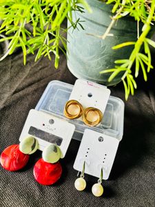 trendy combo earrings set with bindi 🌺