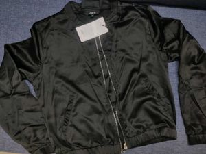 Black Satin Bomber Jacket