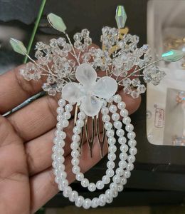 Pearl &amp; Crystal Hair Comb😍New✅️