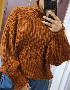 H&M Brown Ribbed Sweater