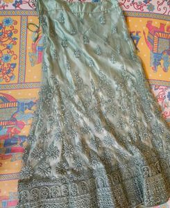 Mint Green Embroidered Lehenga Choli Set