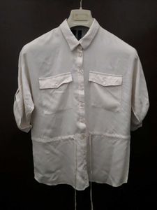Cream Drawstring Shirt