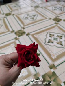 Hair Bun Pin In  Artificial Rose Flower