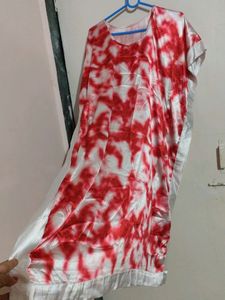 Awesome Looking Kaftaan Red And White Combination