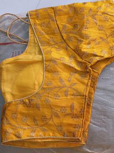 Yellow Saree Blouse Combo Sale
