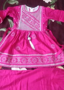 Pink Kurti With Plazzo Set