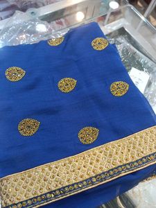 Blue Embellished Saree