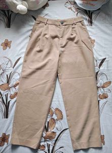 Beige Straight Fit Trouser