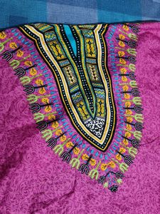 Women Pink African Print Kaftan Maxi Dress