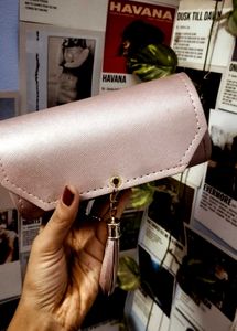 Elegant Lavender Makeup Bag with Tassel Charm
