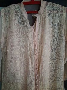 Peach Embroidered Kurta