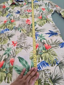 Oversized Beachy Floral Long Shirt
