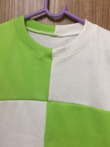 Pullstring Green &amp; White Checkers Top