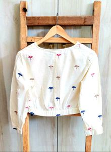 Printed Cotton Crop Top Size-30-Small