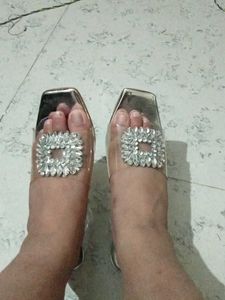 Rhinestone Clear Heels