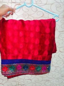 Elegant New Red Silk Saree