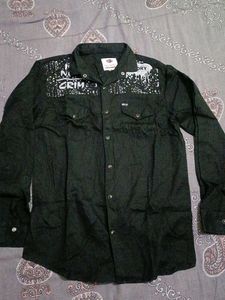No Nation Dark Wash Button Down
