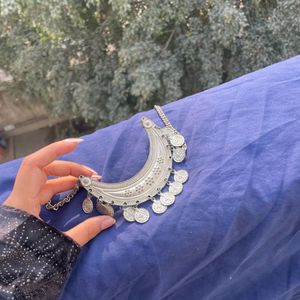 Silver Crescent Necklace