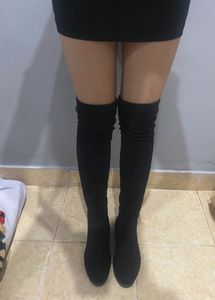 Black Thigh High Boots
