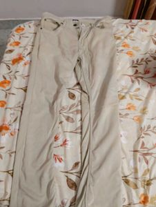 Beige Straight Leg Pants
