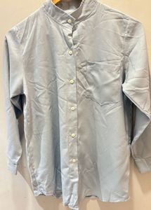 Light Blue Band Collar Shirt