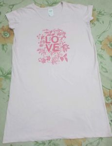 New Pink &#39;Love&#39; T-Shirt Dress