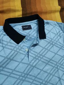 Byford By Pantaloons Men Blue Cotton Casual Tshirt
