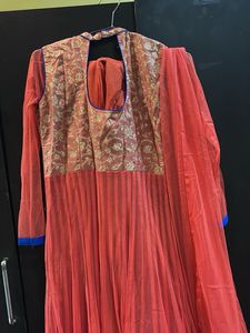 Elegant Coral Anarkali Suit