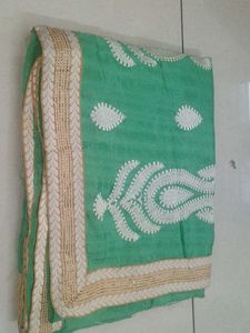 Mint Green Embroidered Saree