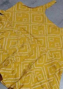 Yellow Printed Kurti