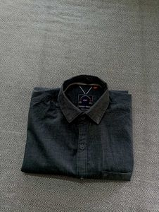 Dark Gray Button-Down Shirt And Pent