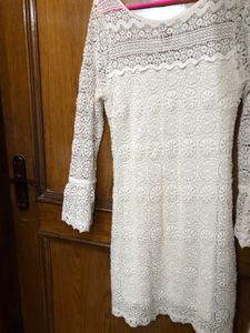 White Boho Schiffi Mini Dress