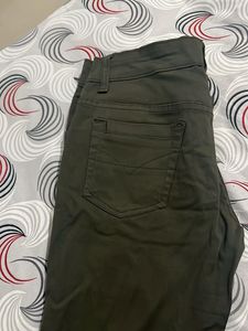 Olive Green Slim Fit Trousers