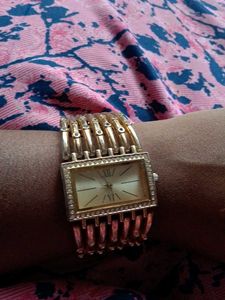 Vintage Gold-Tone Rhinestone Watch