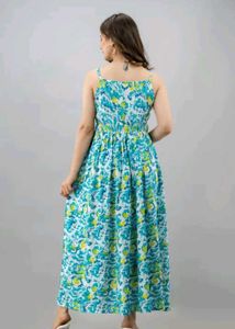 Floral Print Maxi Dress-xl 42 bust